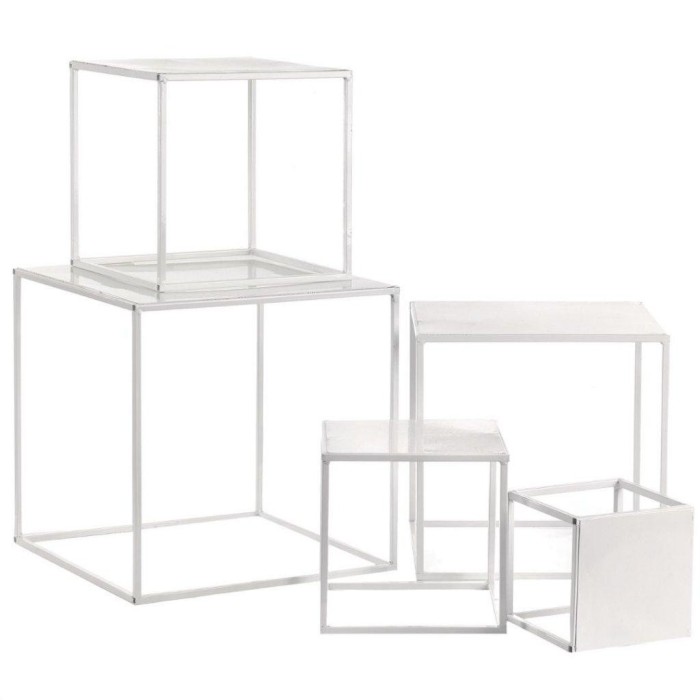 SET 5 CUBI METALLO BIANCO SENZ